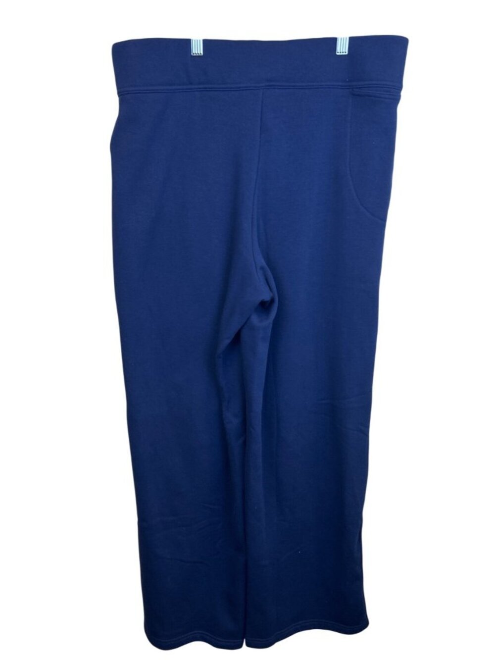 Lands’ End Navy Blue Knit Wide Leg Sweatpants Women's L  Comfortable Pull-On - Picture 3 of 10